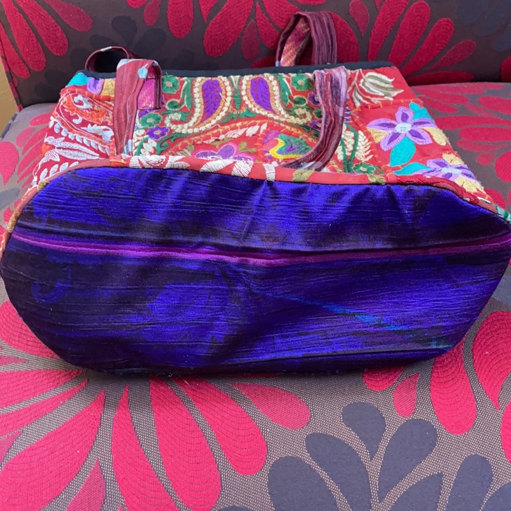 Multi Colored, Hand Embroidered Boho Shoulder Bag - image 8